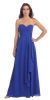 Strapless Pleated & Ruffled Long Bridesmaid Dress  in Royal Blue